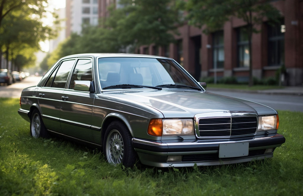 Машина на газоне